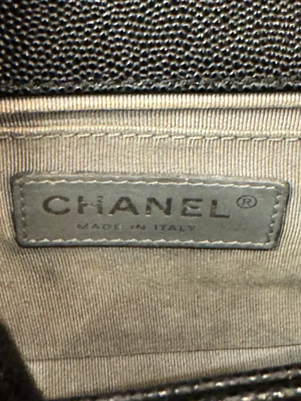 CHANEL Small Boy Flap Bag Black Caviar Silver Ruthenium Hardware Quilted Crossbo